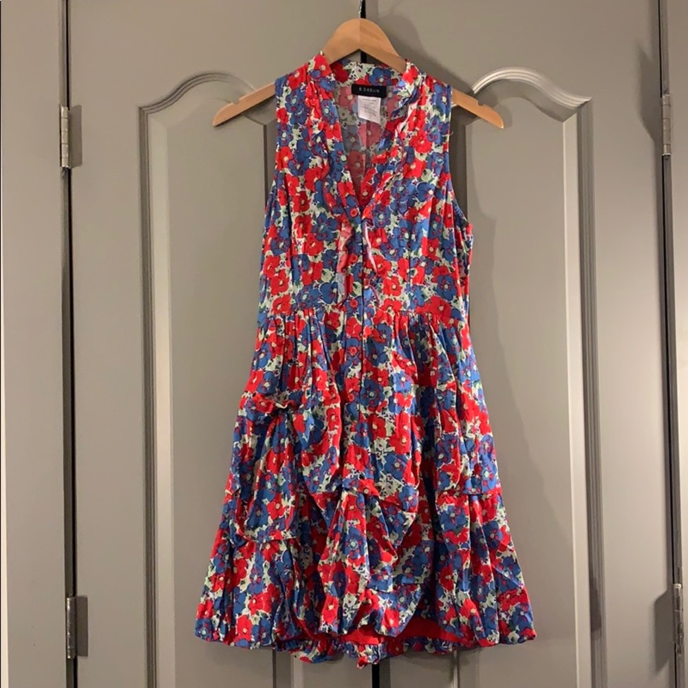 B. Darlin red blue flower mini dress size 3/4
